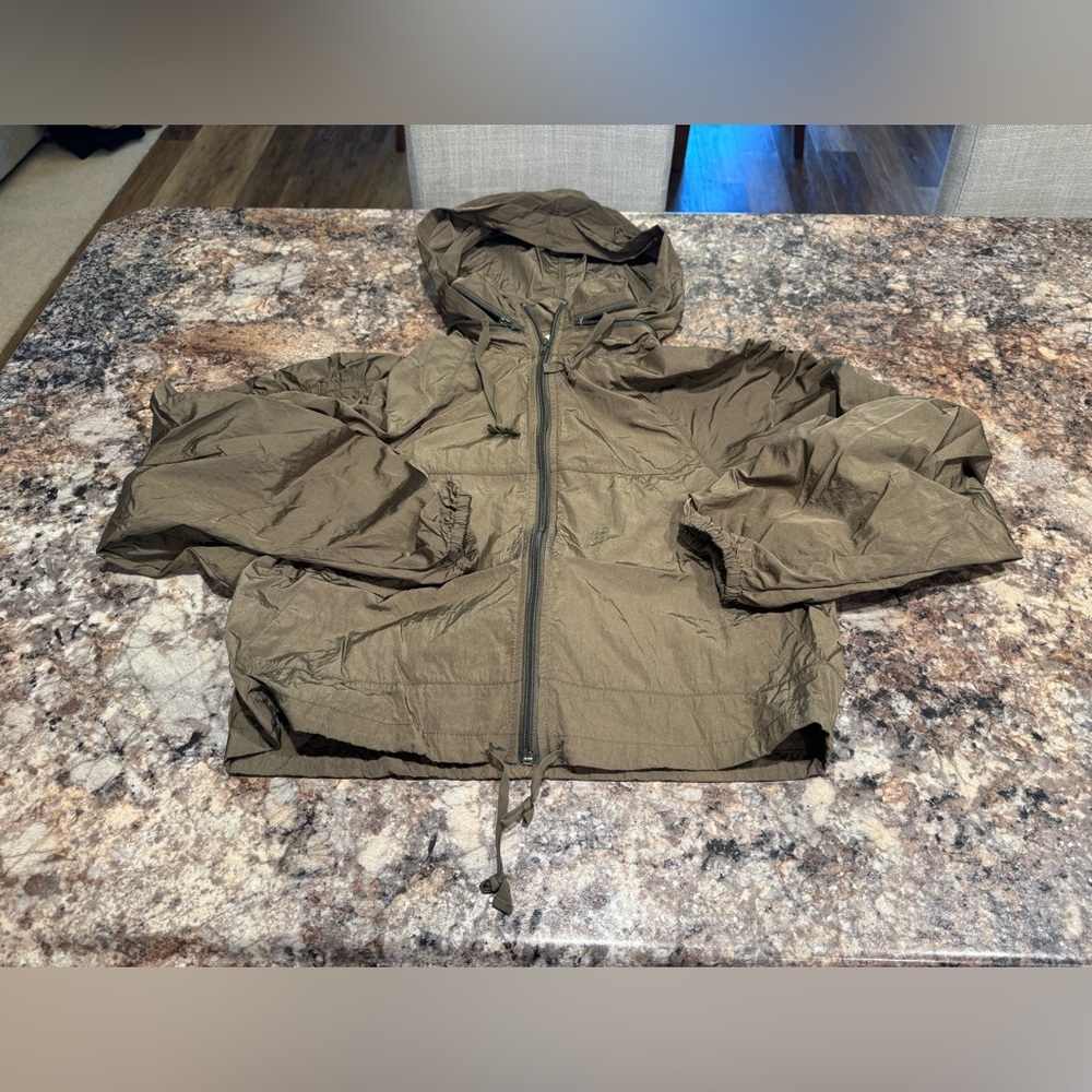 Olive Green Hooded lightweight Jacket